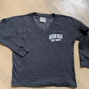 MISSION BEACH V-Neck CHARCOAL GREY Sweatshirt